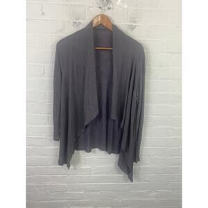 Bobeau Women's Open Front Cardigan Sweater Long Sleeve Heather Gray Size L